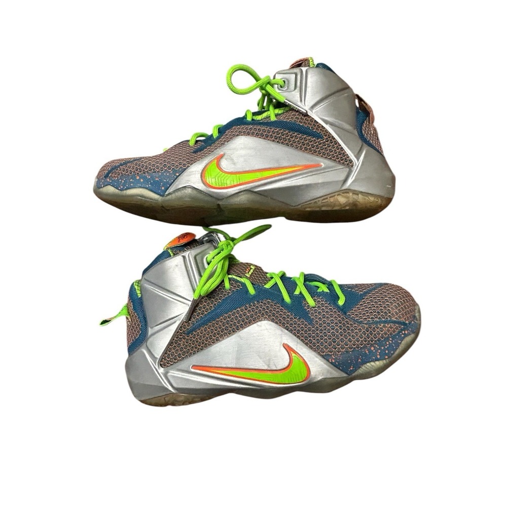 Nike LeBron 12 XII GS Trillion Dollar Man Electric Green Blue 685181-430 Size 7Y
